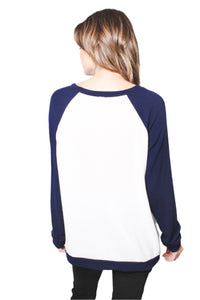 Women's Extra Soft Long Sleeve Light Sweater Raglan Statement Top