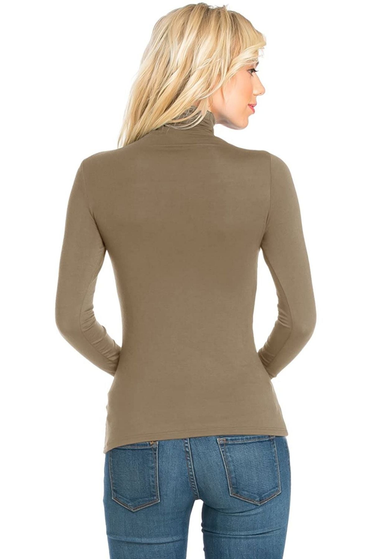 Women's Turtle Neck Long Sleeve Jersey Top - Assorted
