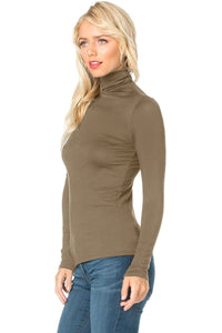 Women's Turtle Neck Long Sleeve Jersey Top - Assorted