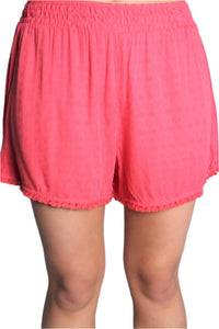 Women's High Waist Shorts with Tassel Hem