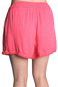 Women's High Waist Shorts with Tassel Hem