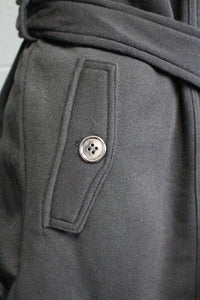 Women's Double Breasted Belted Pea Coat Jacket