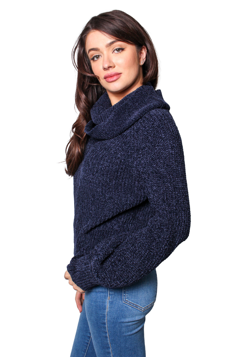 Women's Long Sleeves High Neck Knitted Sweater