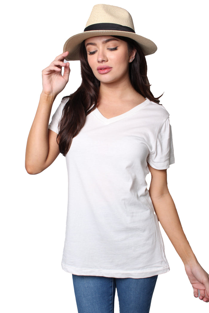 Women's Short Sleeve V Neck Basic Top