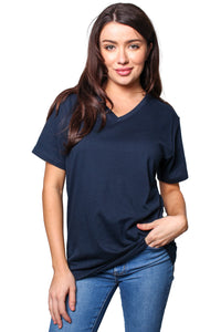 Women's Short Sleeve Deep V Neck Basic Top