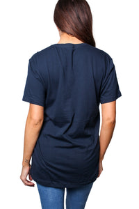 Women's Short Sleeve Deep V Neck Basic Top