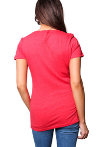 Women's Short Sleeve Deep V Neck Basic Top