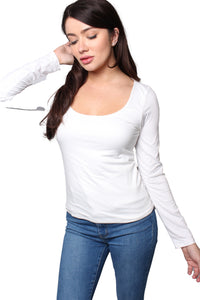 Women's Long Sleeves Round Neck Fitted Top