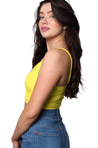 Women's Sleeveless Spaghetti Strap Ribbed Crop Top