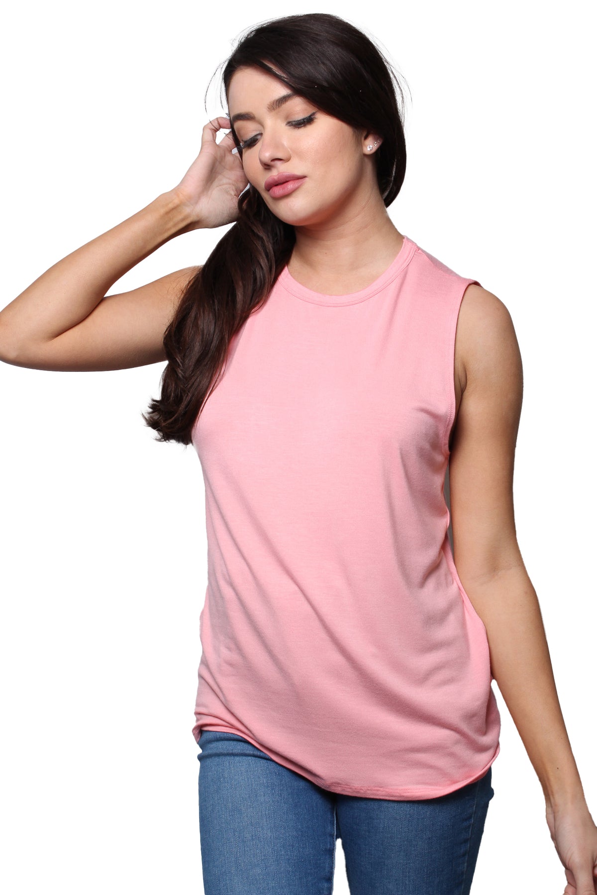 Women's Sleeveless Crew Neck Basic Tank Top
