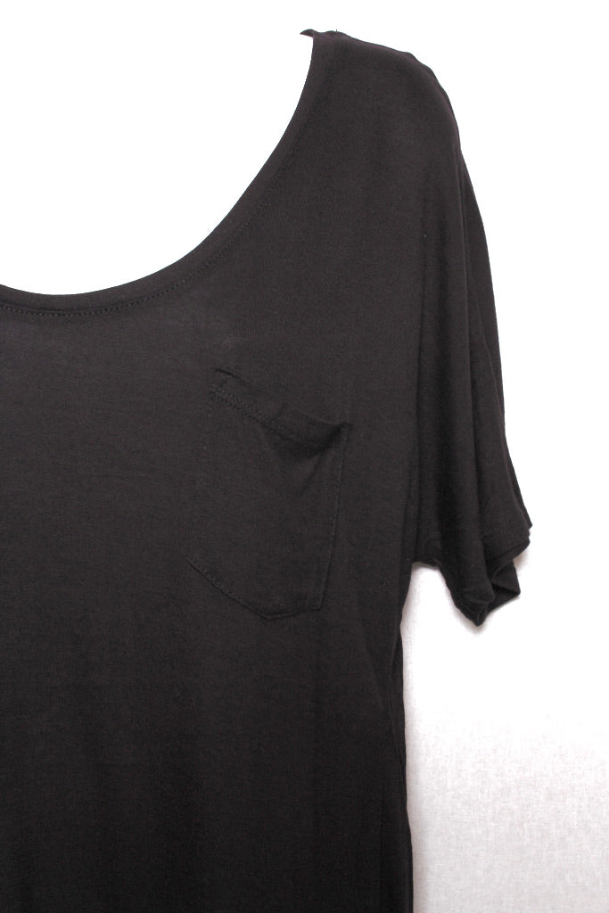 Women's Scoop Neck Short Sleeves Flowy Pocket Tee