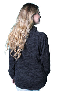 Women's Long Sleeve Cowl Neck Top w/ Pockets