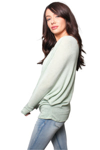 Women's Round Neck Long Sleeves Unlined Knit Top