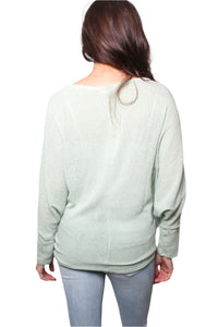 Women's Round Neck Long Sleeves Unlined Knit Top