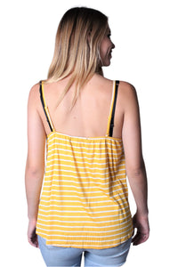 Women's Spaghetti Strap Wide Hem Stripe Tank