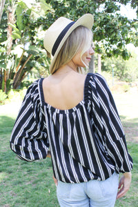 Women's Long Sleeve Square Neck Solid Casual Blouse