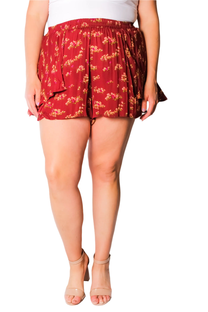 Women's Plus Size Floral Fashion Shorts