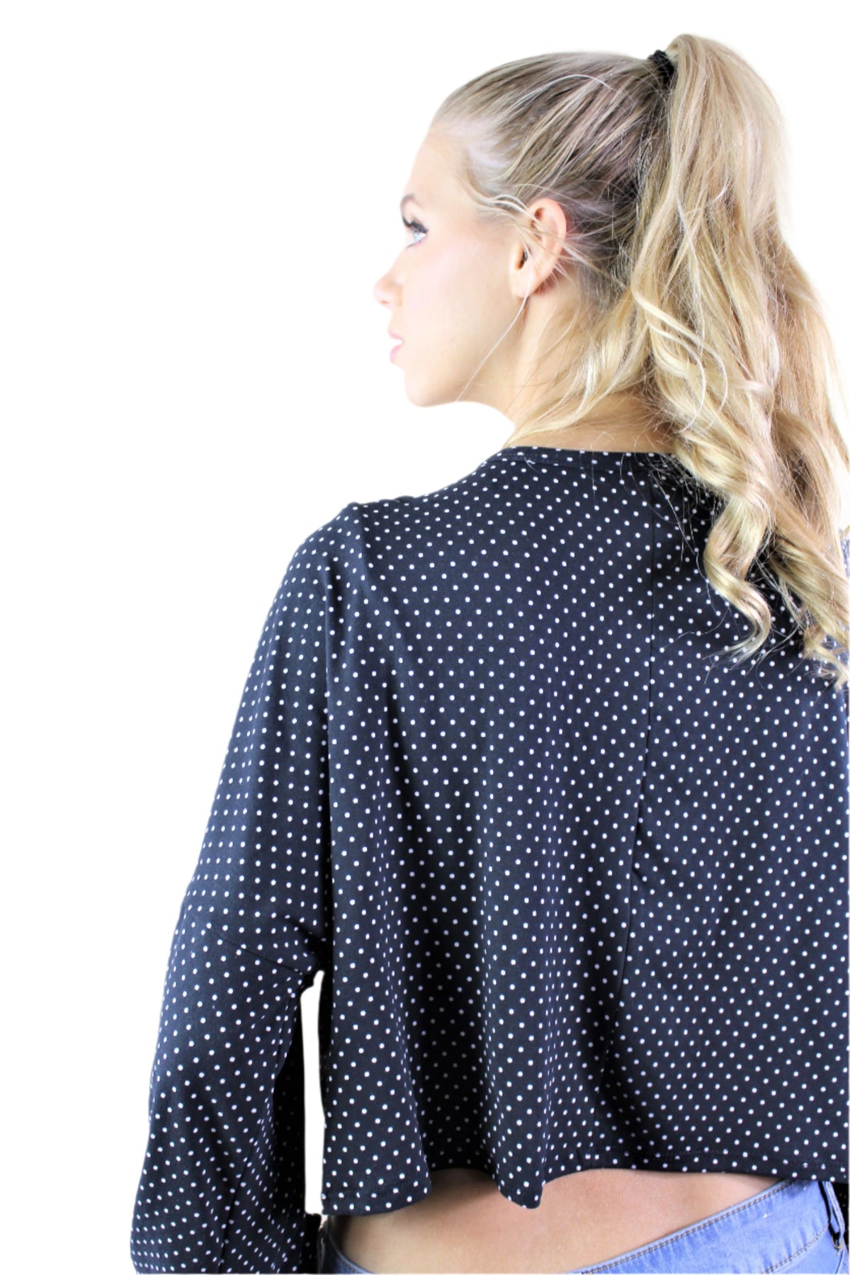 Women's Long Sleeves Loose Fit Crop Top