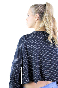 Women's Long Sleeves Loose Fit Crop Top