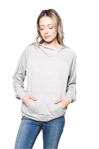 Women's Long Sleeve Hoodie w/ Front Pocket and "Star of David" Back Print