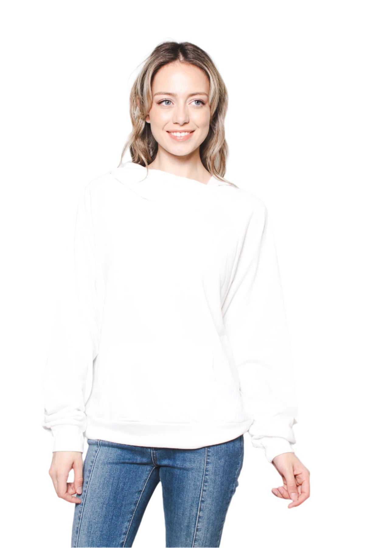 Women's Long Sleeve Hoodie w/ Front Pocket and "Star of David" Back Print