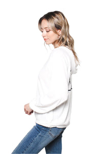 Women's Long Sleeve Hoodie w/ Front Pocket and "Star of David" Back Print