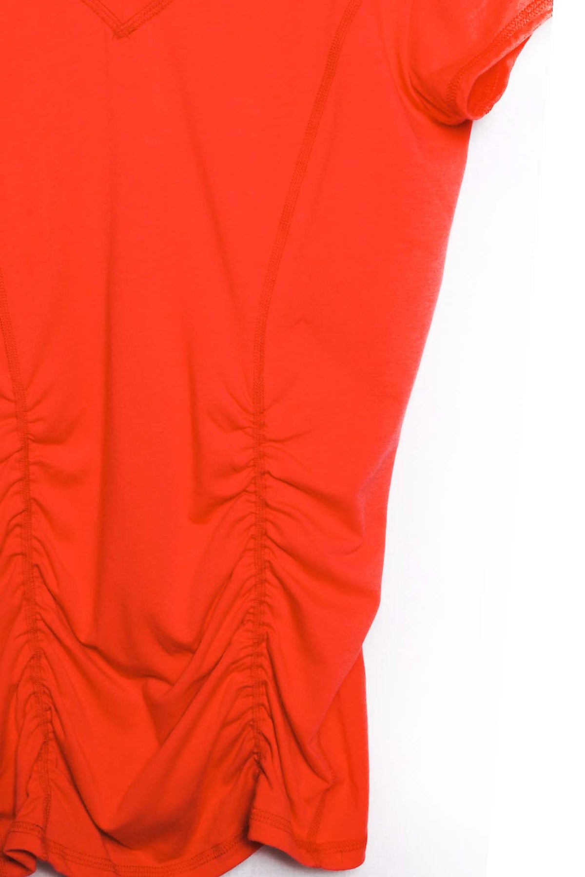 Women's Short Sleeve V Neck Ruched Top