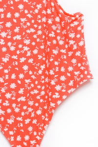 Women's Sleeveless Spaghetti Strap Floral Bodysuit