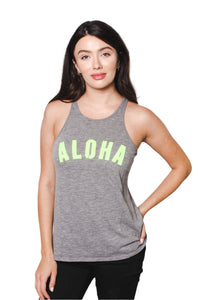 Women's 'Aloha' Print Racerback Tank Top