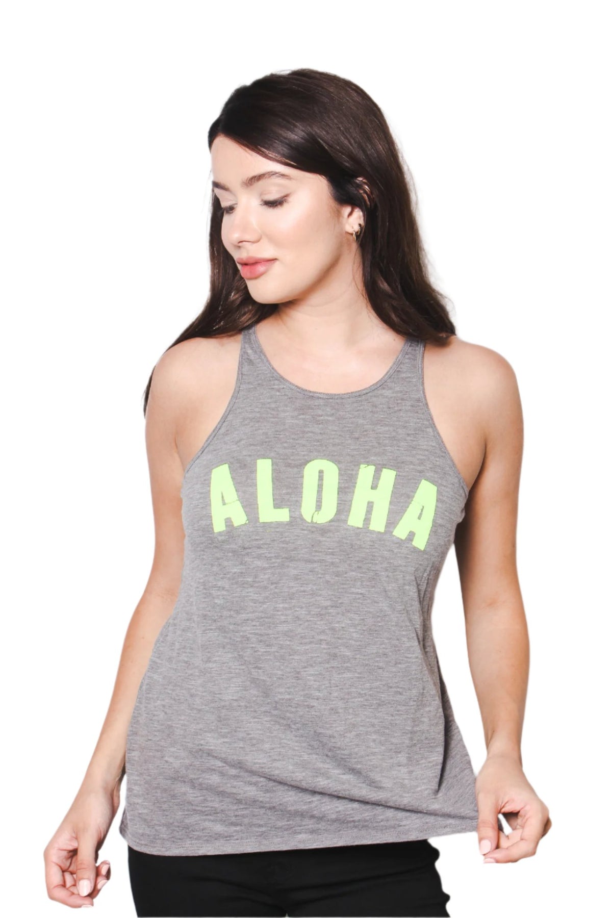 Women's 'Aloha' Print Racerback Tank Top