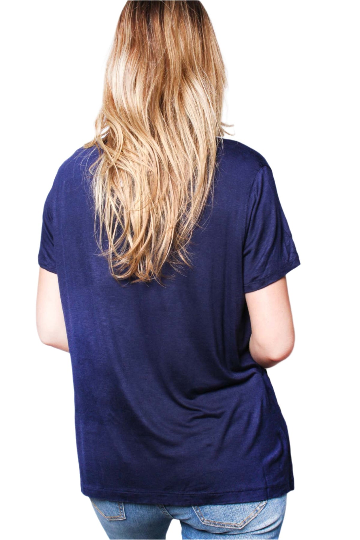 Women's Short Sleeve Round Neck Side Slit Top