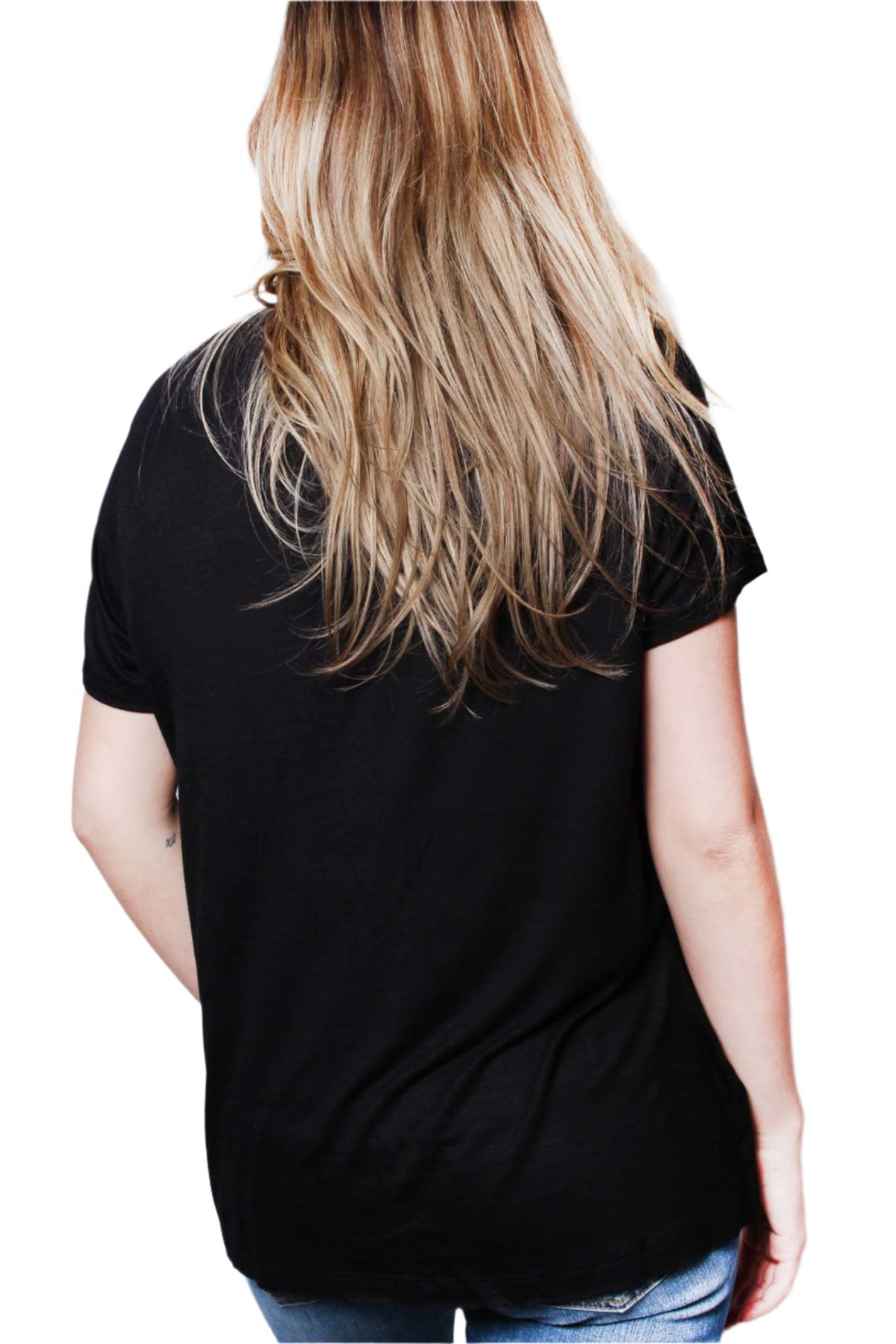 Women's Short Sleeve Round Neck Side Slit Top