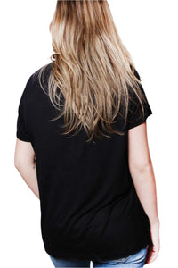 Women's Short Sleeve Round Neck Side Slit Top