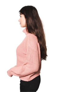 Women's Oversized Turtleneck Long Sleeve Low-Gauge Sweater