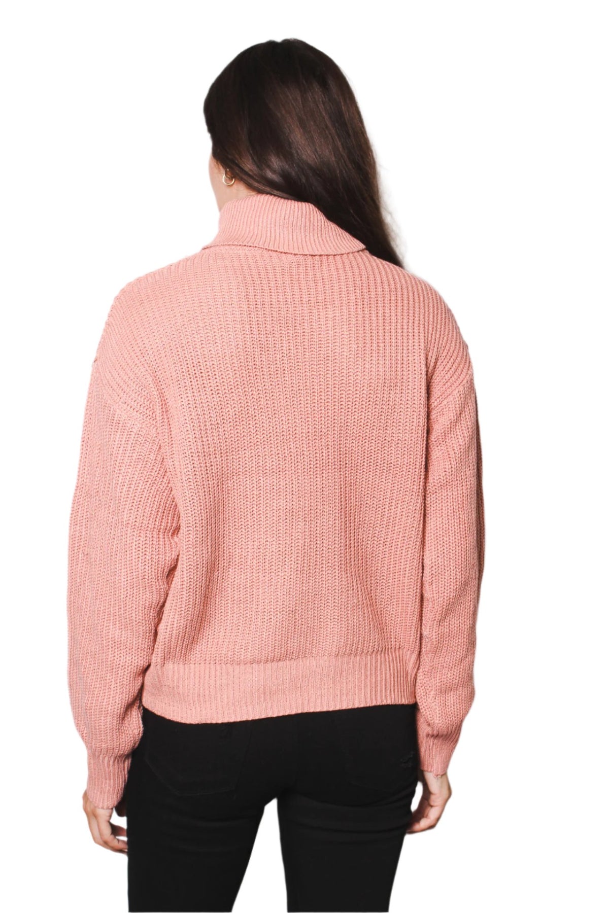 Women's Oversized Turtleneck Long Sleeve Low-Gauge Sweater