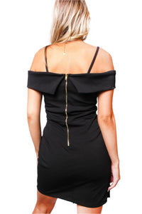 Women's Off The Shoulder Strappy Tie Front Mini Dress