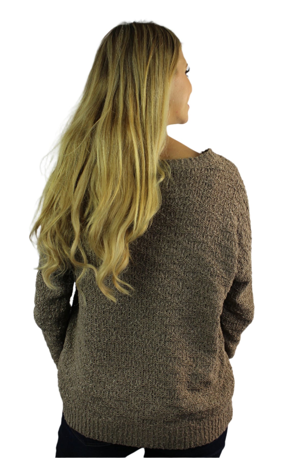 Women's Long Sleeve Round Neck Knitted Sweater
