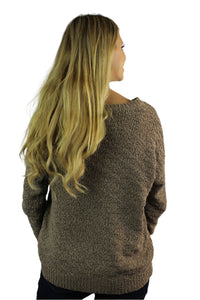 Women's Long Sleeve Round Neck Knitted Sweater