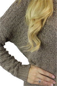Women's Long Sleeve Round Neck Knitted Sweater