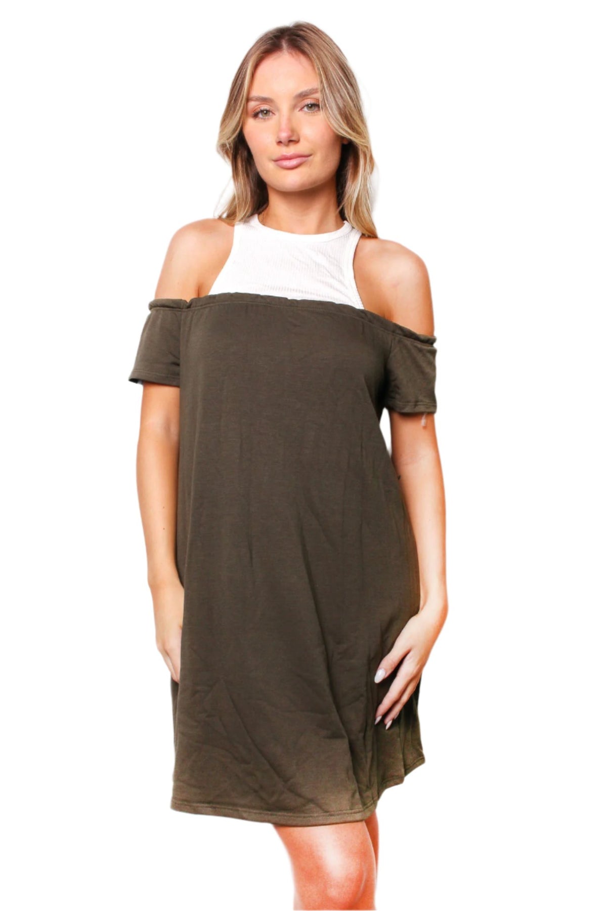 Women's Off The Shoulder Solid Mini Dress