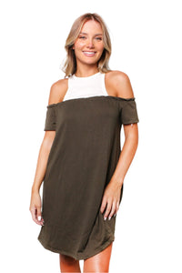 Women's Off The Shoulder Solid Mini Dress