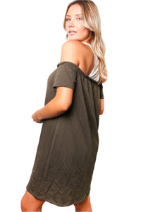 Women's Off The Shoulder Solid Mini Dress