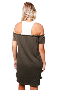 Women's Off The Shoulder Solid Mini Dress