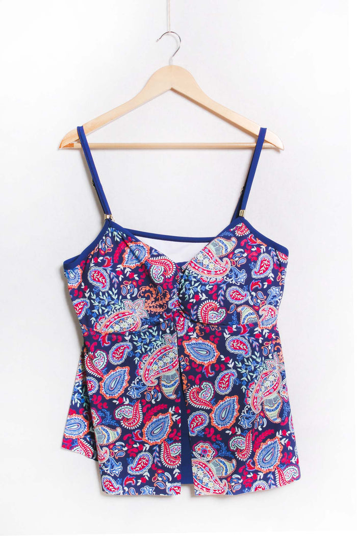 Women's Sleeveless Spaghetti Strap Printed Bikini Top
