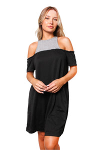 Women's Off The Shoulder Round Neck Mini Dress