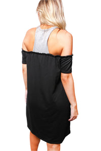 Women's Off The Shoulder Round Neck Mini Dress