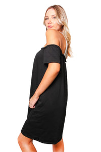 Women's Off The Shoulder Round Neck Mini Dress