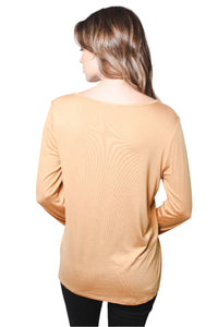 Women's Long Sleeve Zig Zag String Top