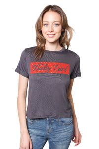 Women's Crew Neck Short Sleeve Printed Shirt