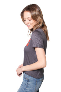 Women's Crew Neck Short Sleeve Printed Shirt